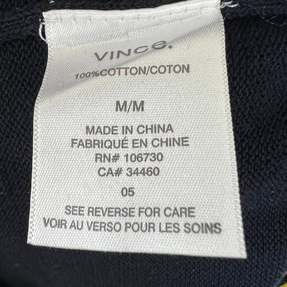 VINCE Mens Blue Cotton V-Neckline Long Sleeve Zip Front Cardigan w/ Pockets Sz M - Picture 7 of 8